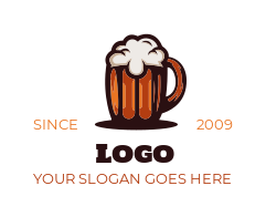bar logo maker beer mug with froths 