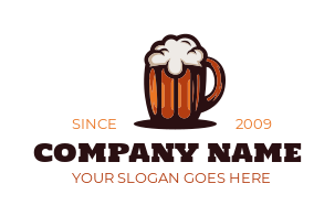 illustrative logo concept of beer mug with froths 