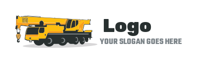 construction logo crane with hook cabin wheels