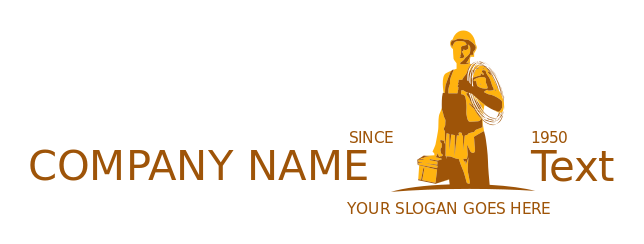 construction logo electrician holding hardware