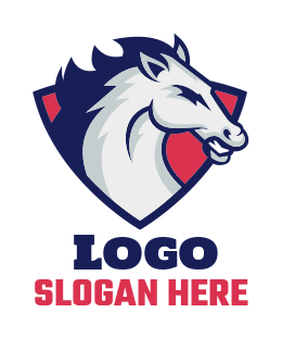 animal logo online stallion in shield