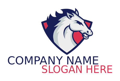 animal logo online stallion in shield