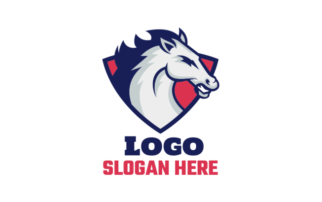 illustrative logo of stallion in shield