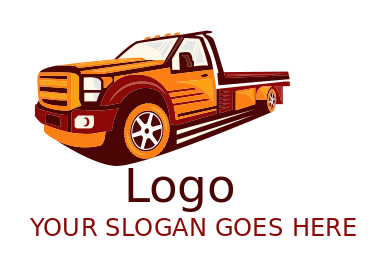 auto logo illustrative vintage style tow truck 