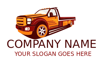 auto logo illustrative vintage style tow truck 