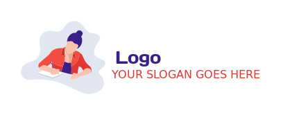 education logo illustrative woman writer
