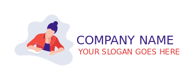 education logo illustrative woman writer