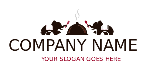 Indian restaurant logo elephants and cloche