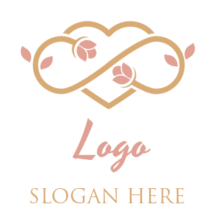 cosmetician logo heart shape loop flowers