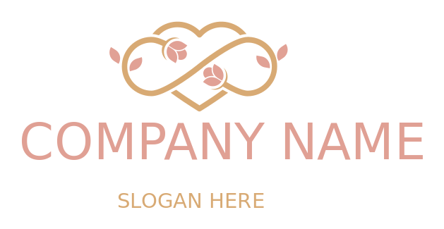 cosmetician logo heart shape loop flowers