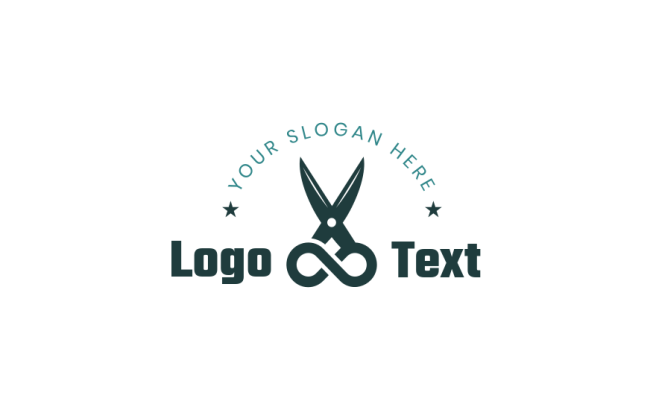 infinity symbol merged with scissors creator