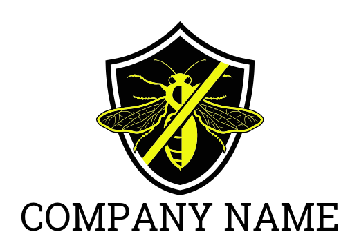 pest control logo insect with cross out on shield