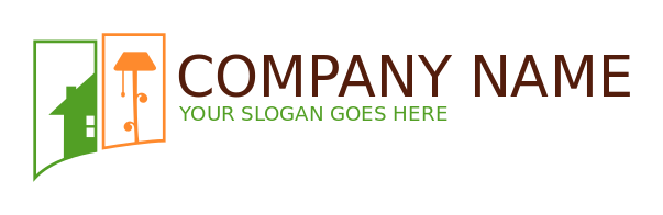 make a interior décor logo home and lamp