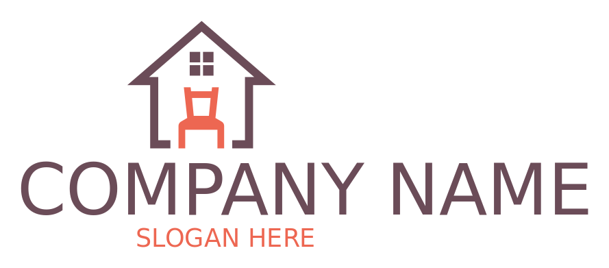 home improvement logo house with chair