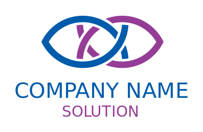 optometry logo interlocking abstract eyes