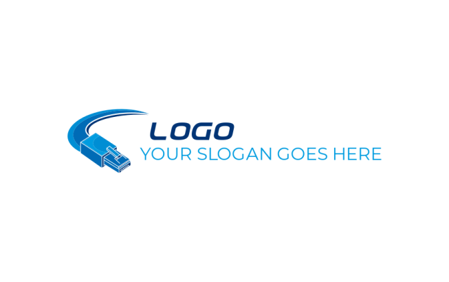 Internet Installation Logo internet logo of an internet wire with swooshes | Logo Template by ...
