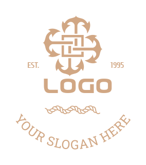 shipping logo intertwined ornate anchors