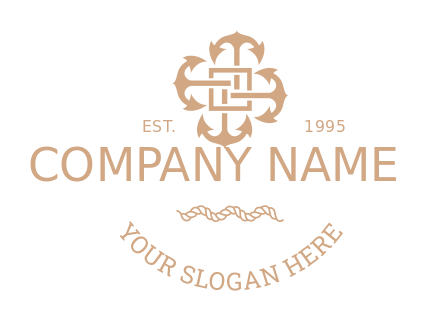 shipping logo intertwined ornate anchors