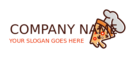 restaurant logo symbol pizza slice in chef hat