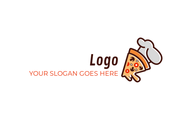 restaurant logo symbol pizza slice in chef hat