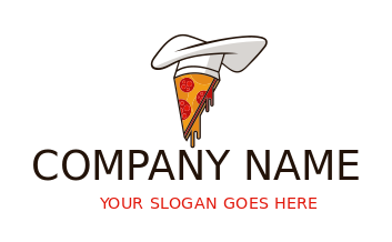 restaurant logo template pizza wearing chef hat