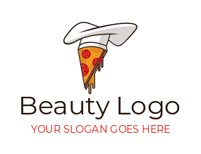 restaurant logo template pizza wearing chef hat