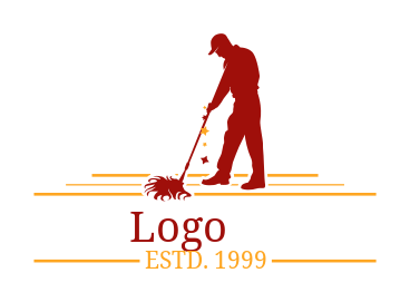 make a cleaning logo janitor with mop
