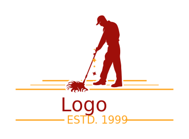 make a cleaning logo janitor with mop