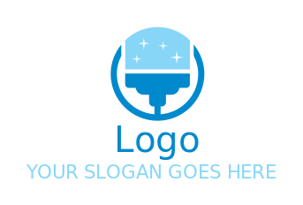 make a cleaning logo wiper in circle