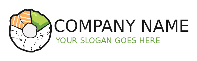 food logo Japanese sushi roll merged with donut