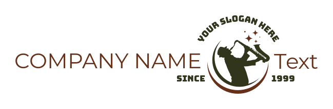 music logo musician playing saxophone