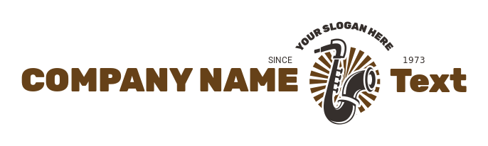 entertainment logo jazz saxophone in circle rays