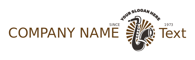 entertainment logo jazz saxophone in circle rays