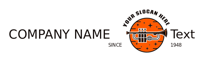 entertainment logo trumpet in circle with stars