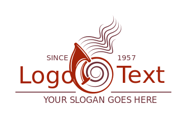 entertainment logo jazz trumpets forming spirals