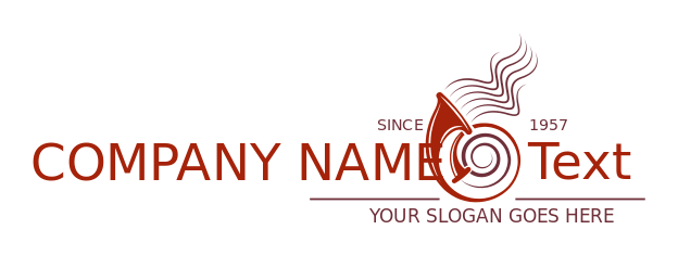 entertainment logo jazz trumpets forming spirals