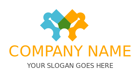 make an employment logo jigsaw person with tie