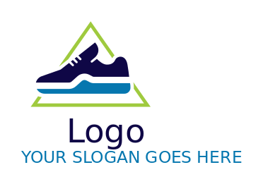 make a shoe store logo jogger in triangle