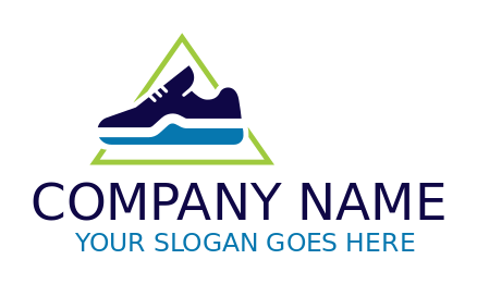 make a shoe store logo jogger in triangle