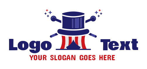 entertainment logo sticks hat on circus tent