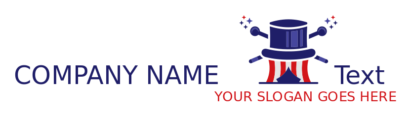 entertainment logo sticks hat on circus tent