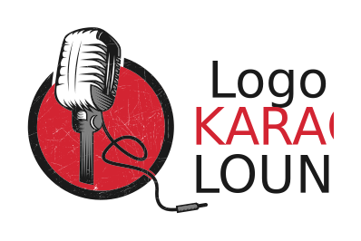 karaoke lounge microphone and circle | Logo Template by LogoDesign.net