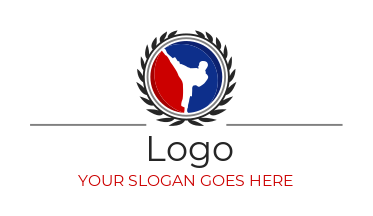 sports center logo PNG karate fighter in circle