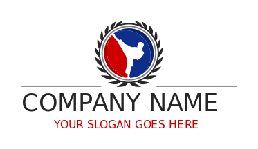 sports center logo PNG karate fighter in circle