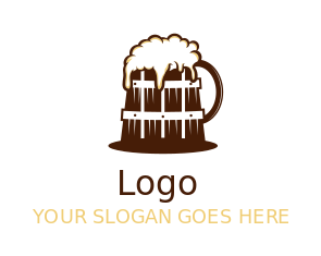 pub logo maker online keg of beer frothing