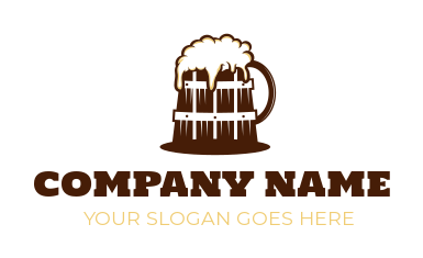 pub logo maker online keg of beer frothing