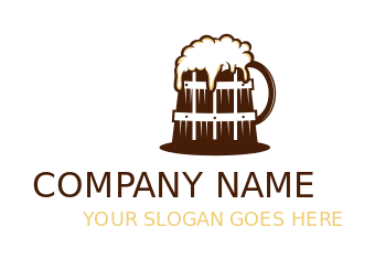 pub logo maker online keg of beer frothing