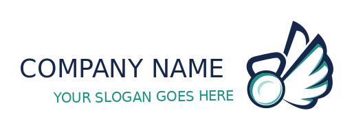 fitness logo online kettlebell with wings