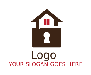 security logo keylock in square forming key lock