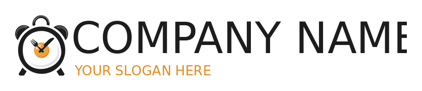 bed and breakfast logo knife fork egg in clock